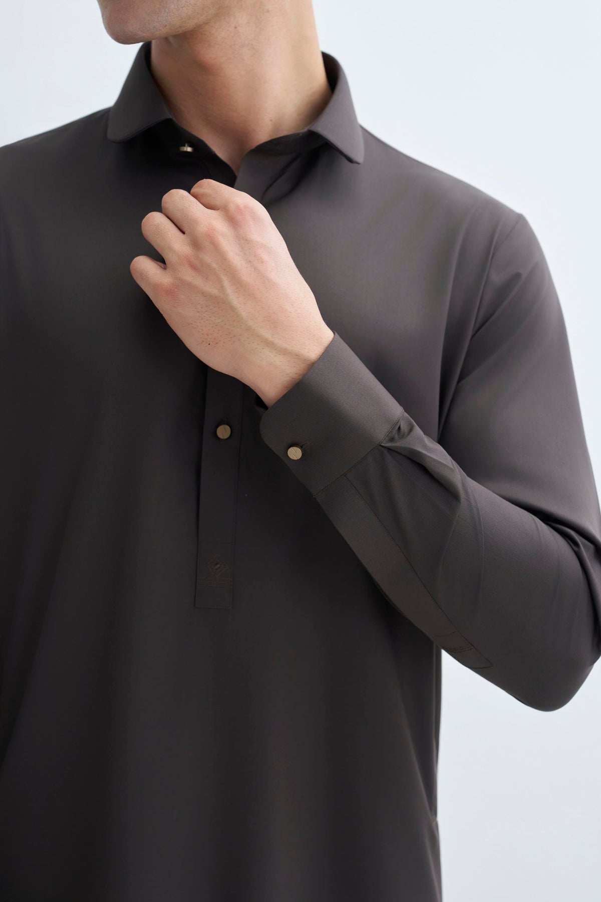 Chocolate Brown Detailing Kameez Shalwar