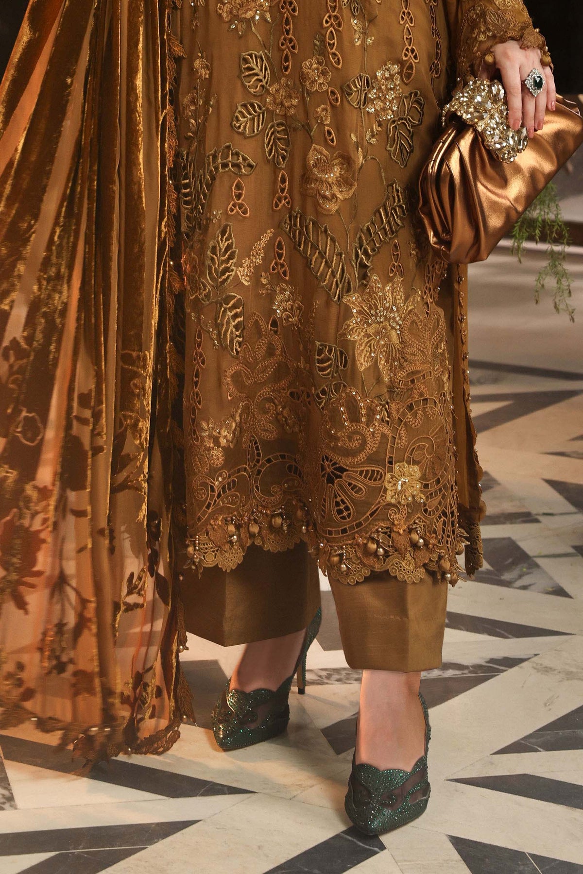 3 Piece Embroidered Chiffon Suit by Maria.B