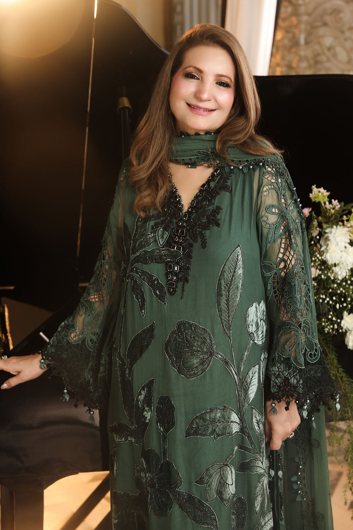 3 Piece Embroidered Chiffon Suit by Maria.B