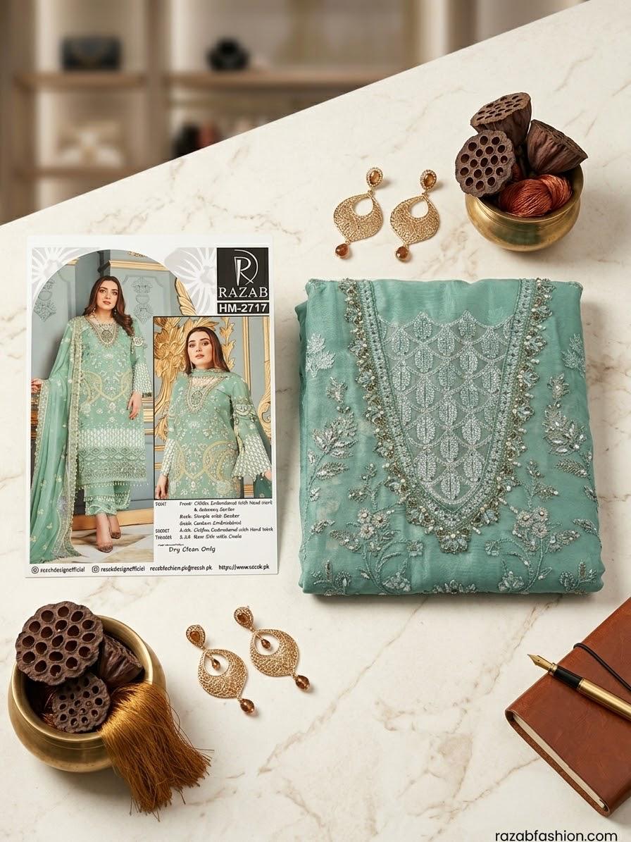 RAZAB CHIFFON DRESS HAND MADE