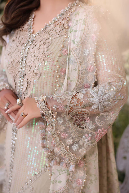3 Piece Unstitched Embroidered Chiffon Suit