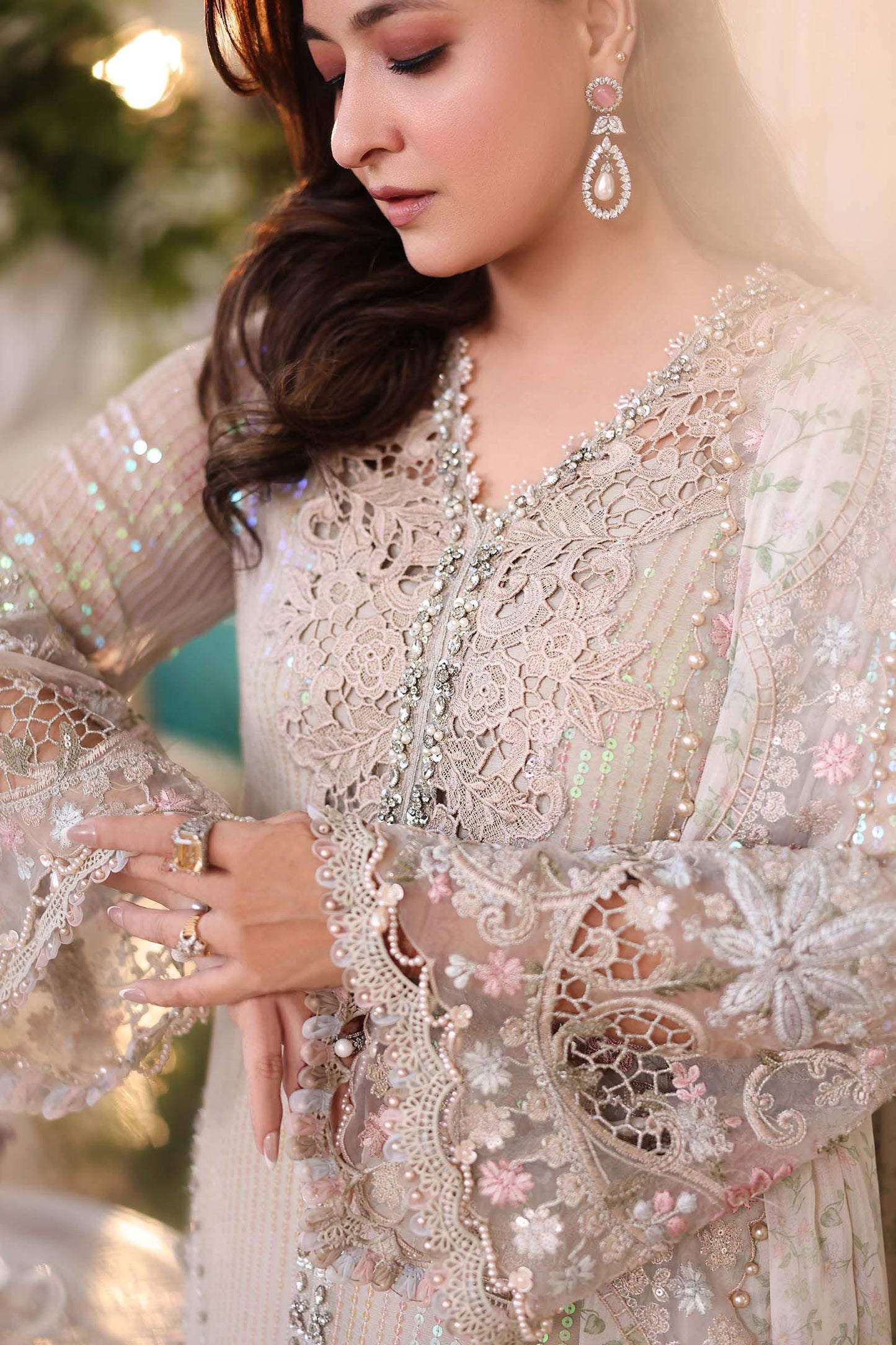 3 Piece Unstitched Embroidered Chiffon Suit