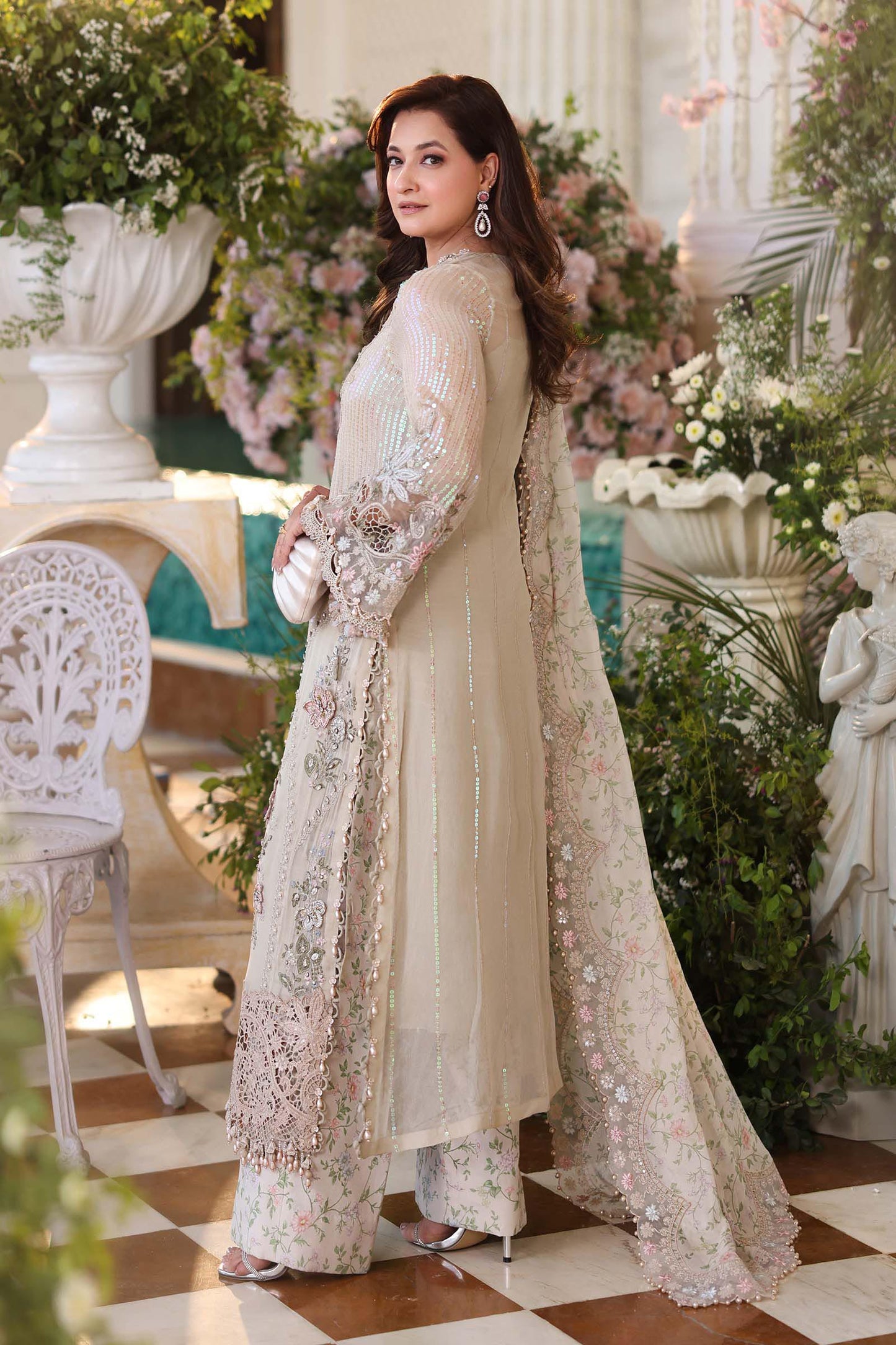 3 Piece Unstitched Embroidered Chiffon Suit