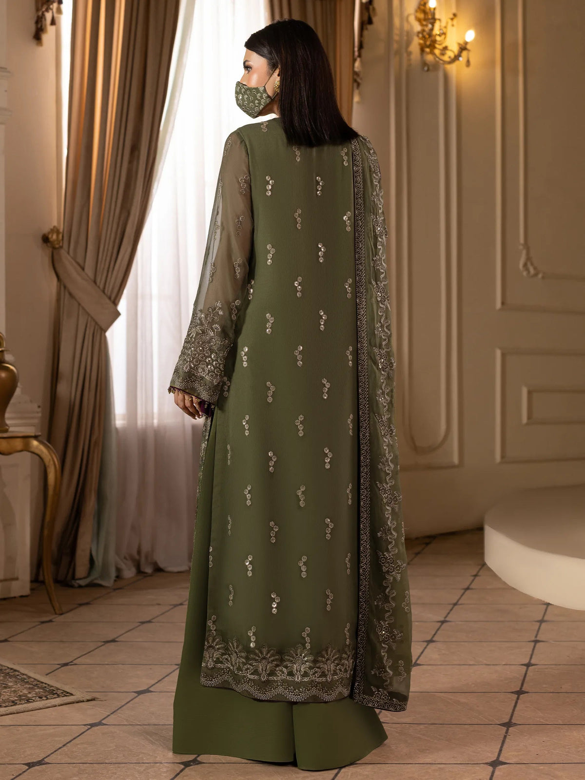 CHANDNI BY FLOSSIE Orlena - 3 Piece Embroidered Chiffon Dress  CH-101