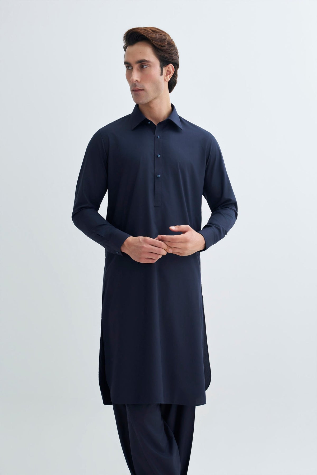 Navy Blue Blended kameez Shalwar