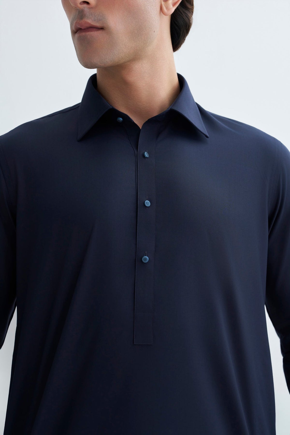 Navy Blue Blended kameez Shalwar