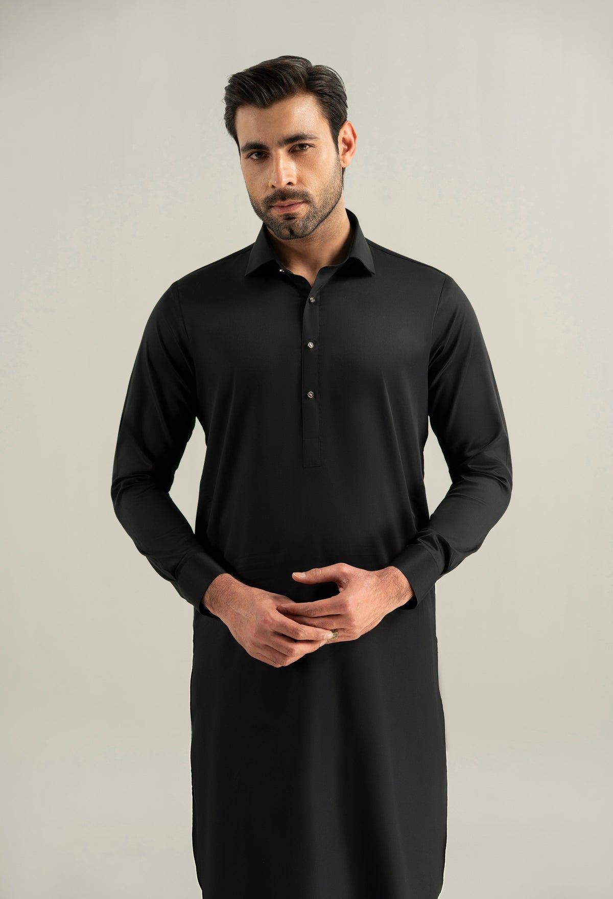 Jet Black Kameez Shalwar
