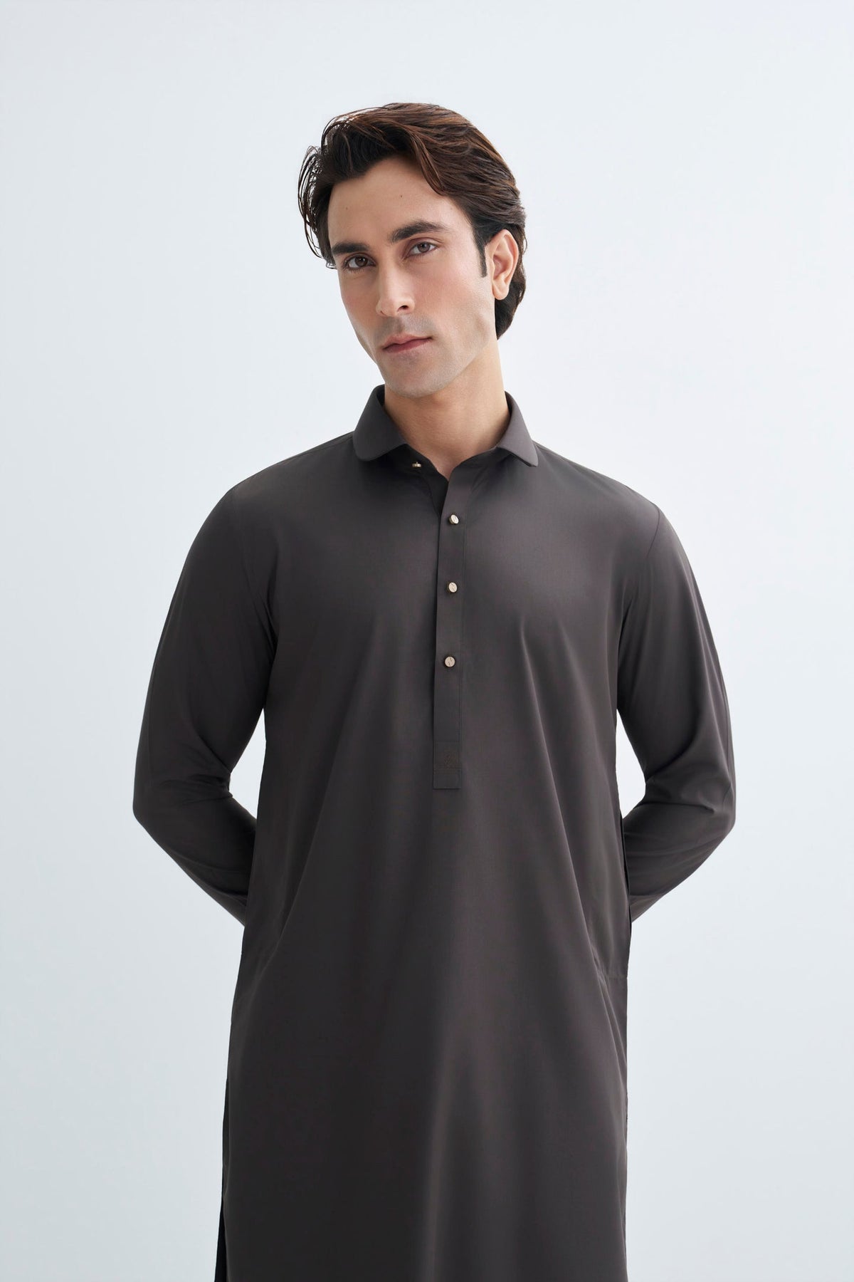 Chocolate Brown Detailing Kameez Shalwar