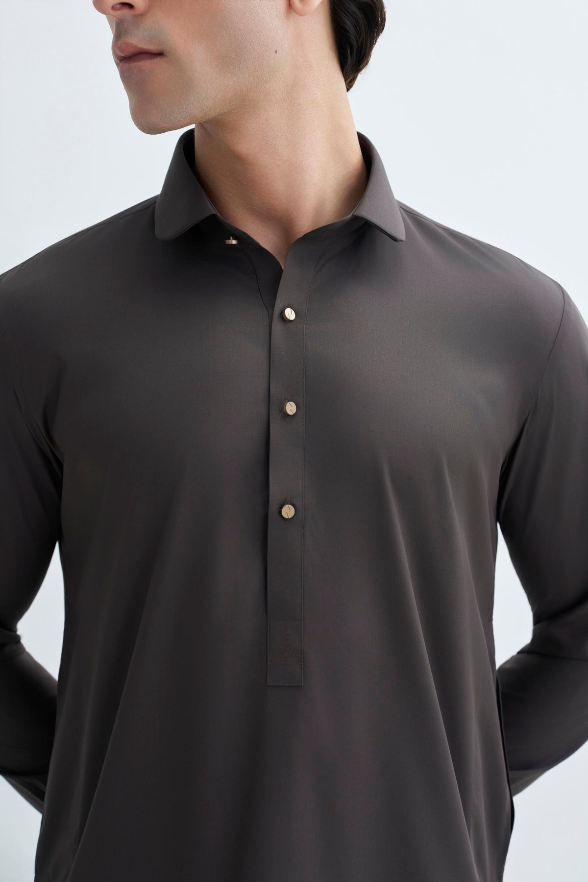 Chocolate Brown Detailing Kameez Shalwar