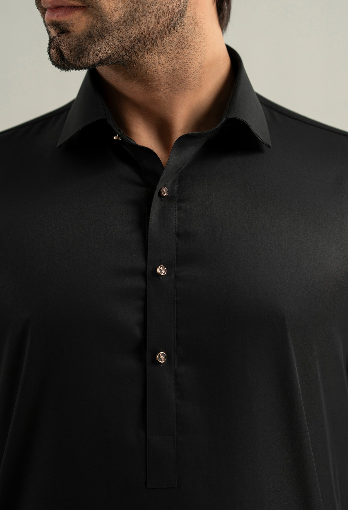 Jet Black Kameez Shalwar
