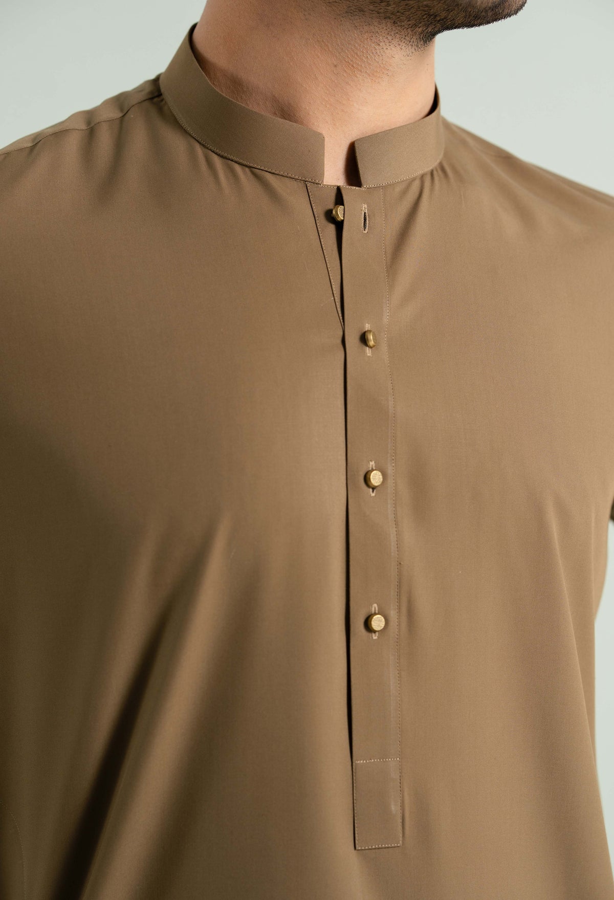 Camal Brown Detailing Kameez Shalwar