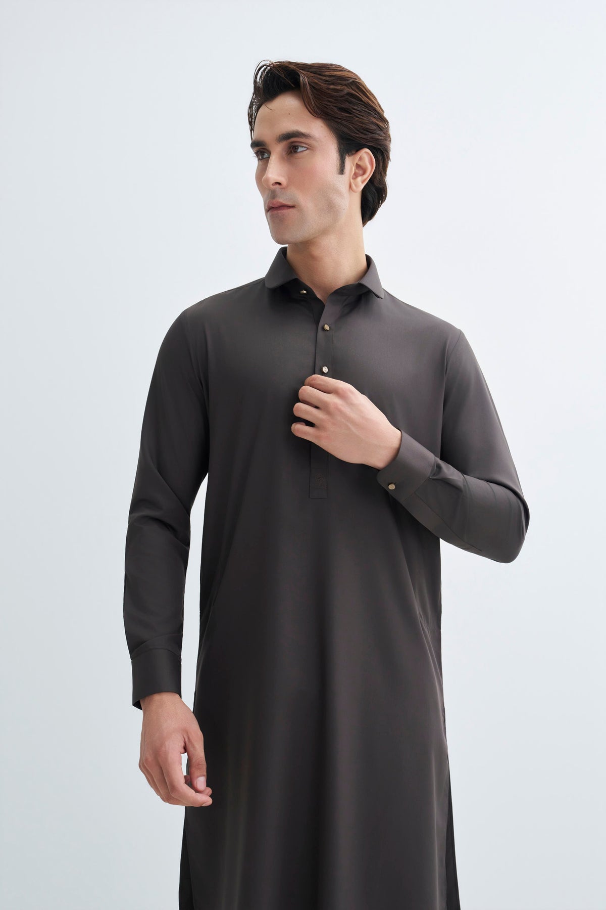 Chocolate Brown Detailing Kameez Shalwar