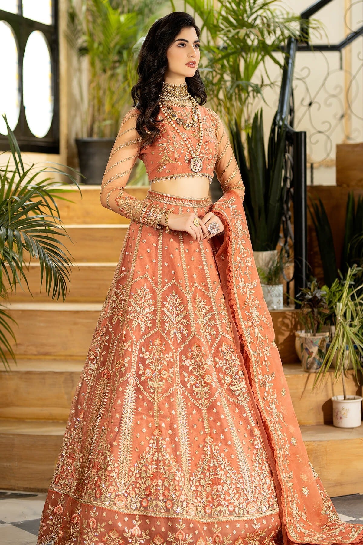 Jhalak by Imrozia Premium Embroidered Organza 3Pc Suit I-185 SAYOONE