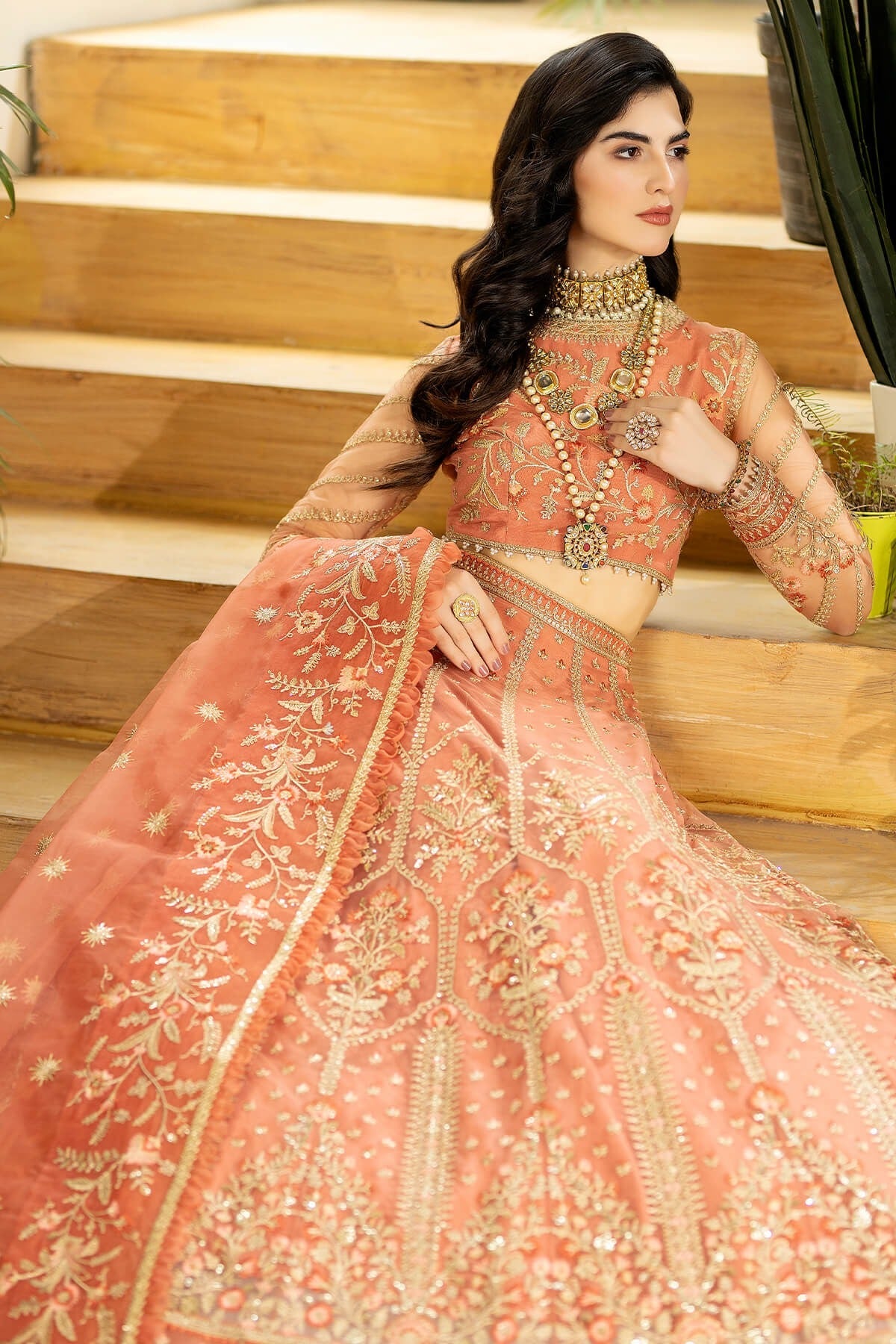 Jhalak by Imrozia Premium Embroidered Organza 3Pc Suit I-185 SAYOONE