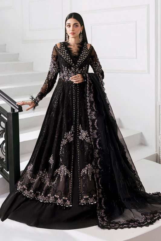 Embroidered organza Suit | BD-3004-Black by Maria.B