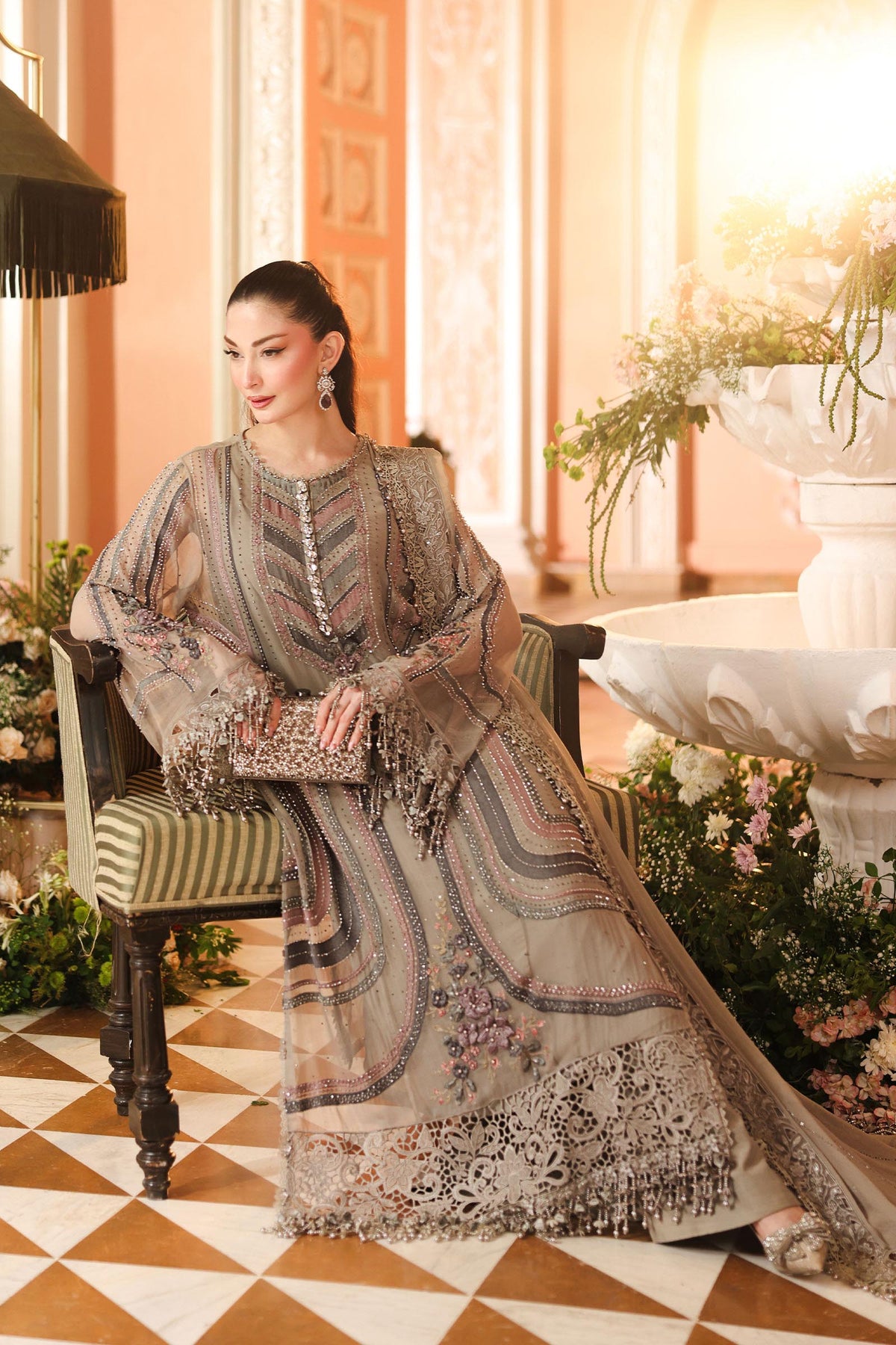 3 Piece Embroidered Chiffon Suit by Maria.B