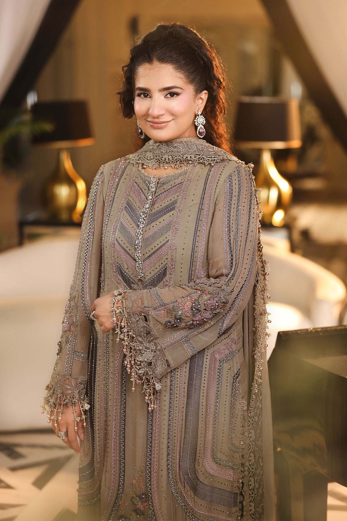 3 Piece Embroidered Chiffon Suit by Maria.B