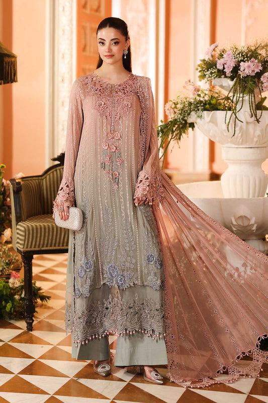 3 Piece Embroidered Chiffon Suit by Maria.B