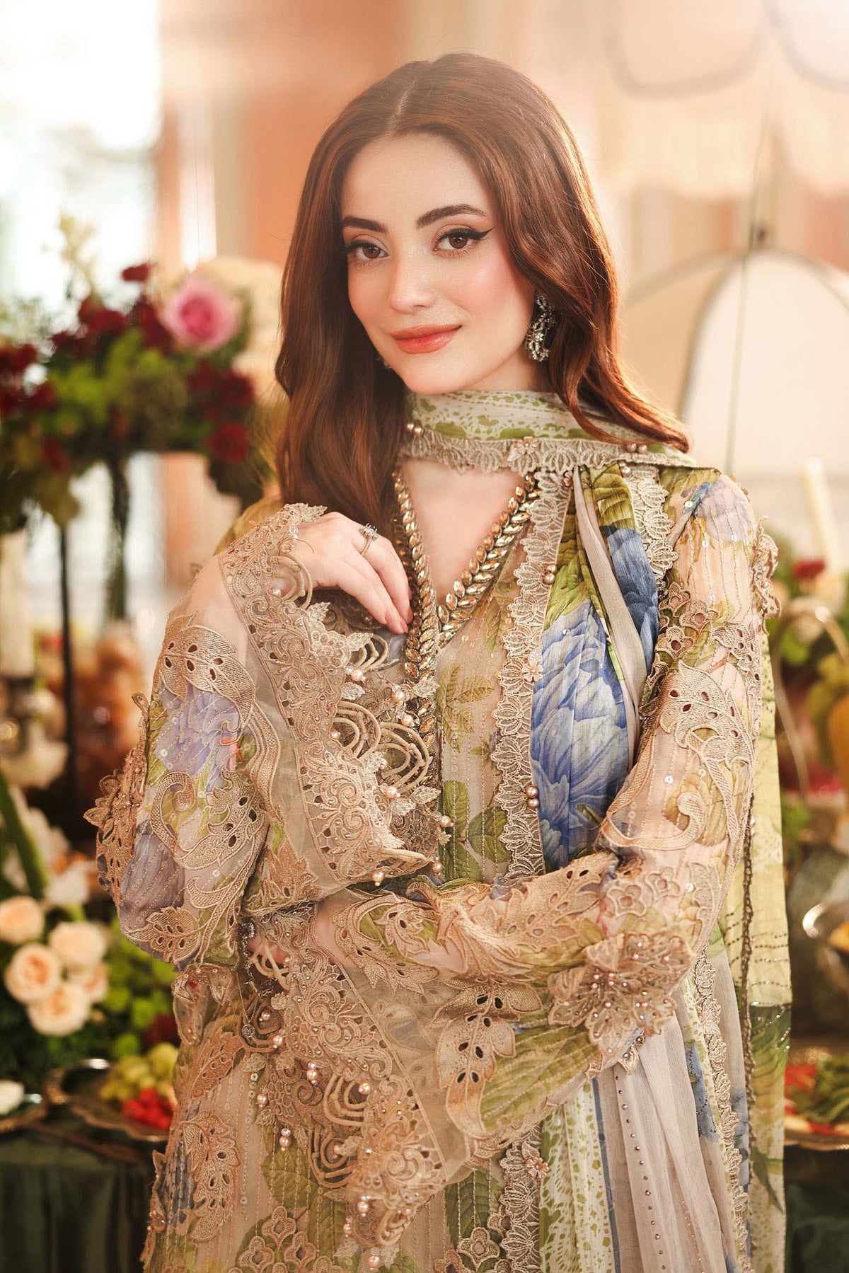 3 Piece Embroidered Chiffon Suit by Maria.B