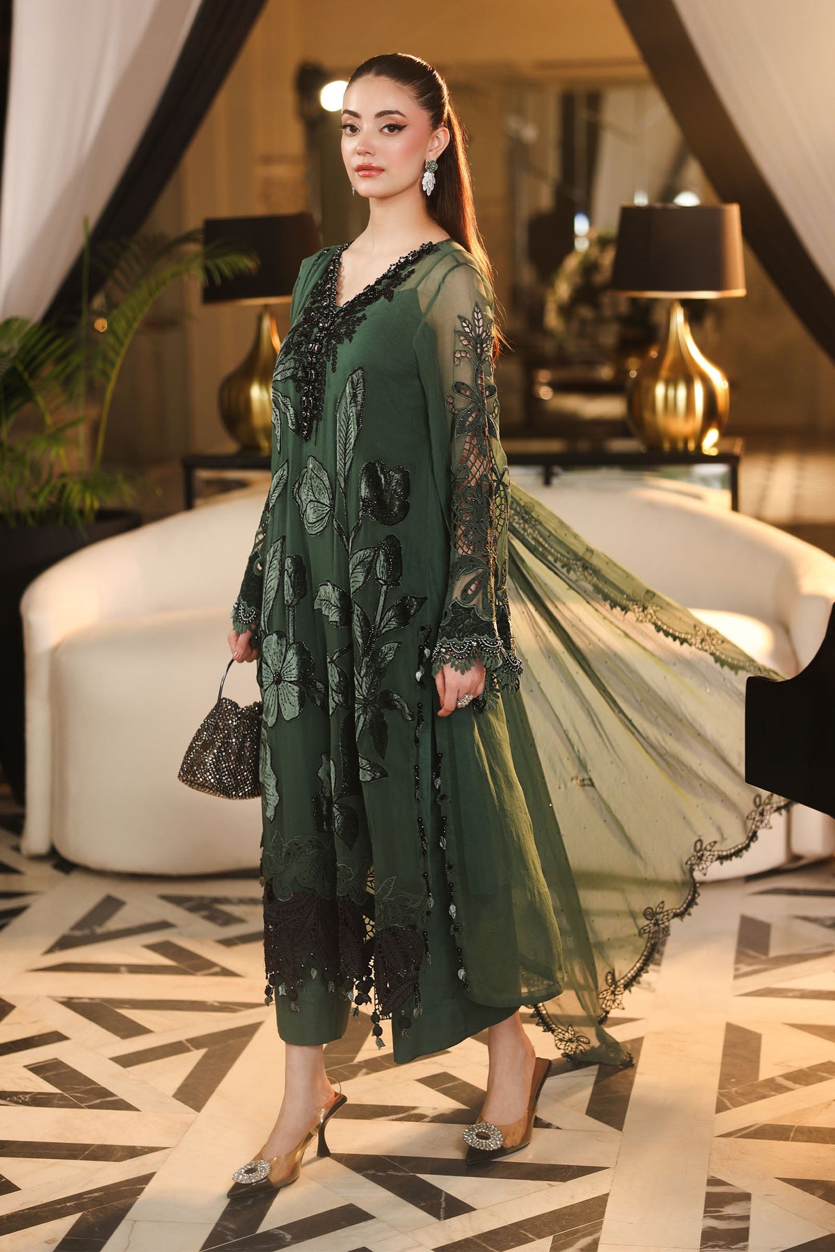 3 Piece Embroidered Chiffon Suit by Maria.B