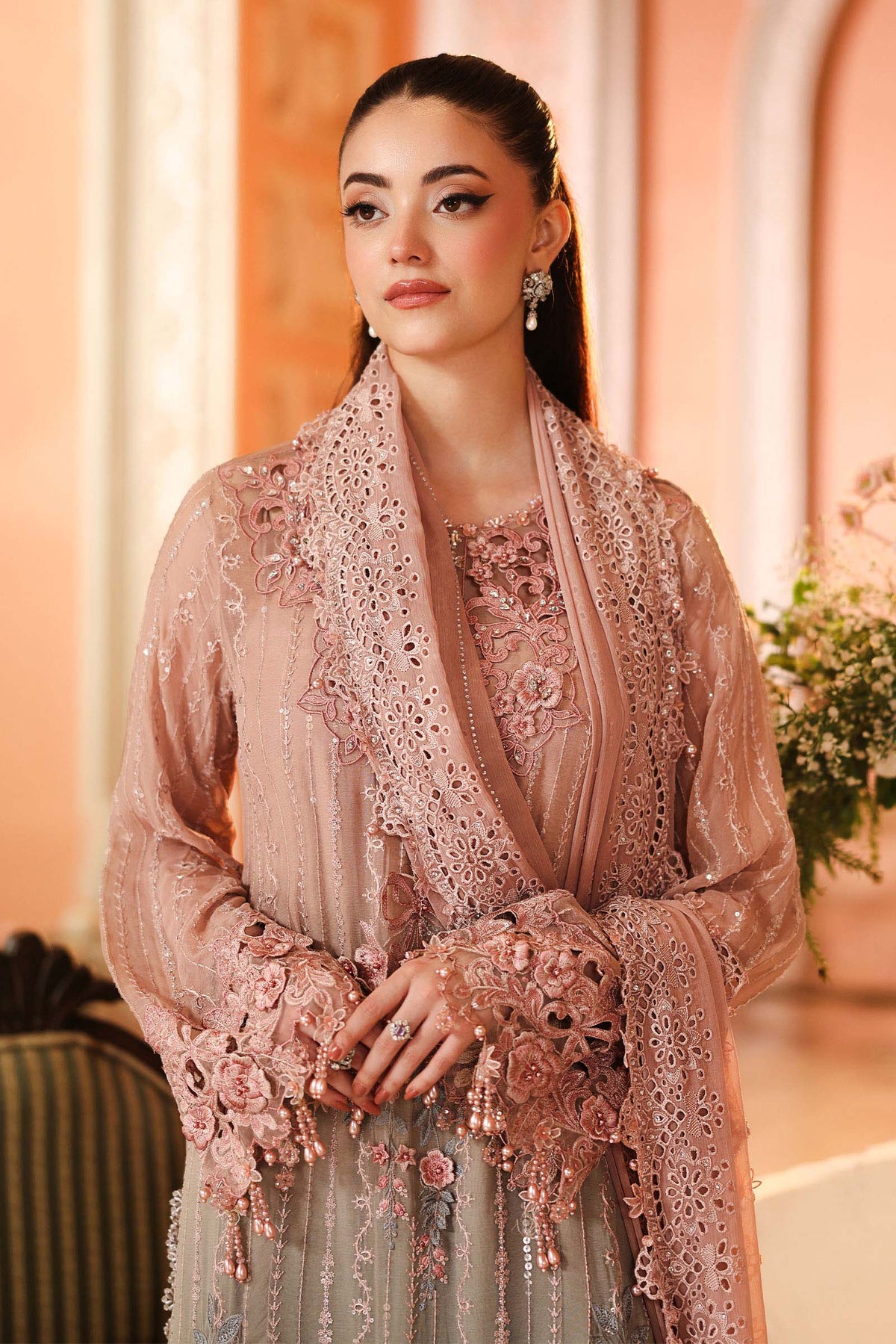 3 Piece Embroidered Chiffon Suit by Maria.B