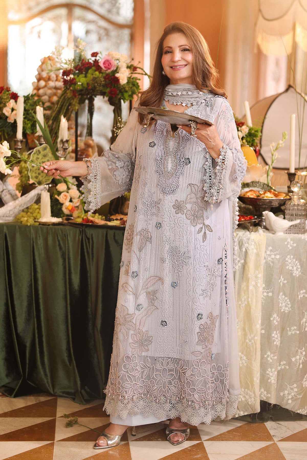 3 Piece Embroidered Chiffon Suit by Maria.B