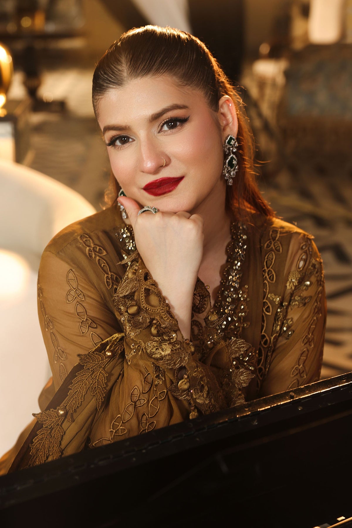 3 Piece Embroidered Chiffon Suit by Maria.B