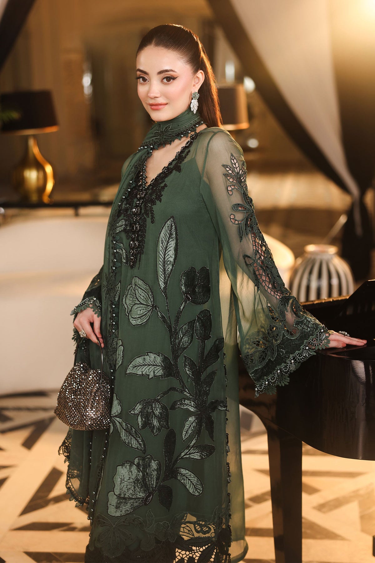 3 Piece Embroidered Chiffon Suit by Maria.B