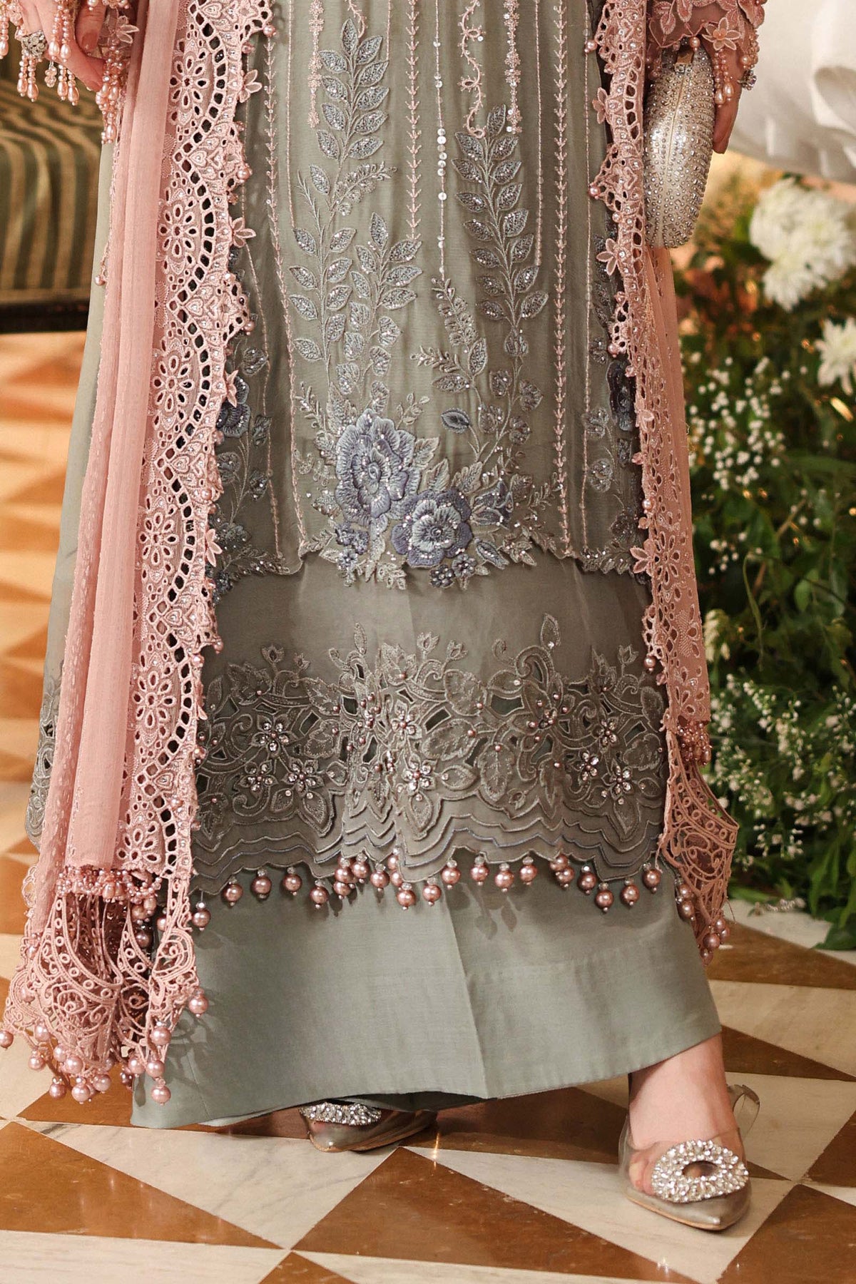 3 Piece Embroidered Chiffon Suit by Maria.B