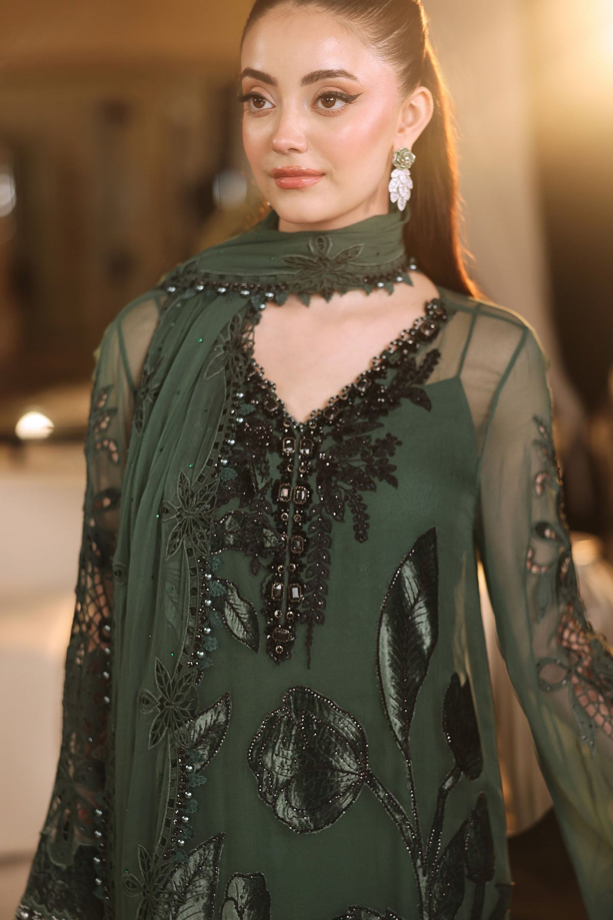 3 Piece Embroidered Chiffon Suit by Maria.B