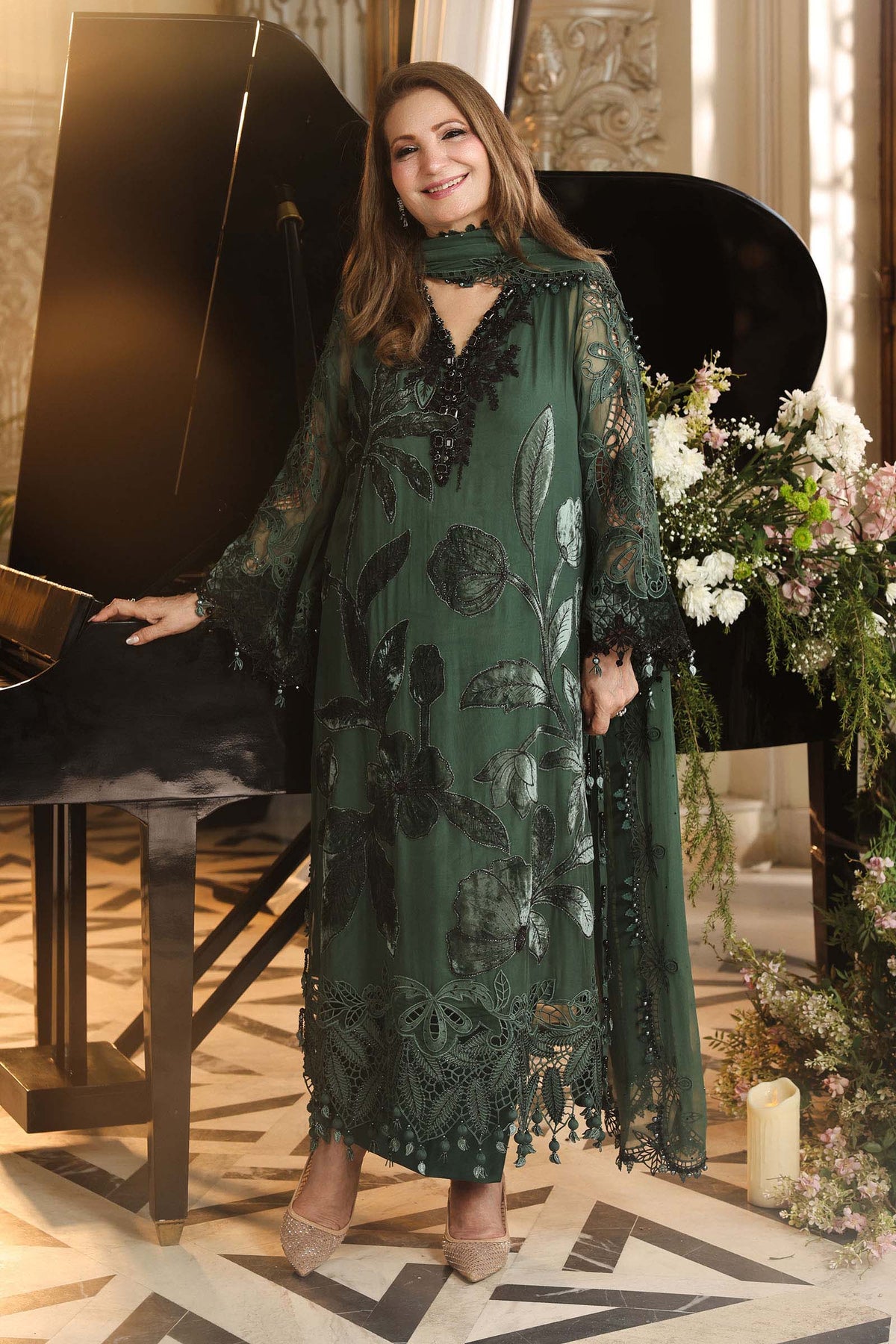 3 Piece Embroidered Chiffon Suit by Maria.B