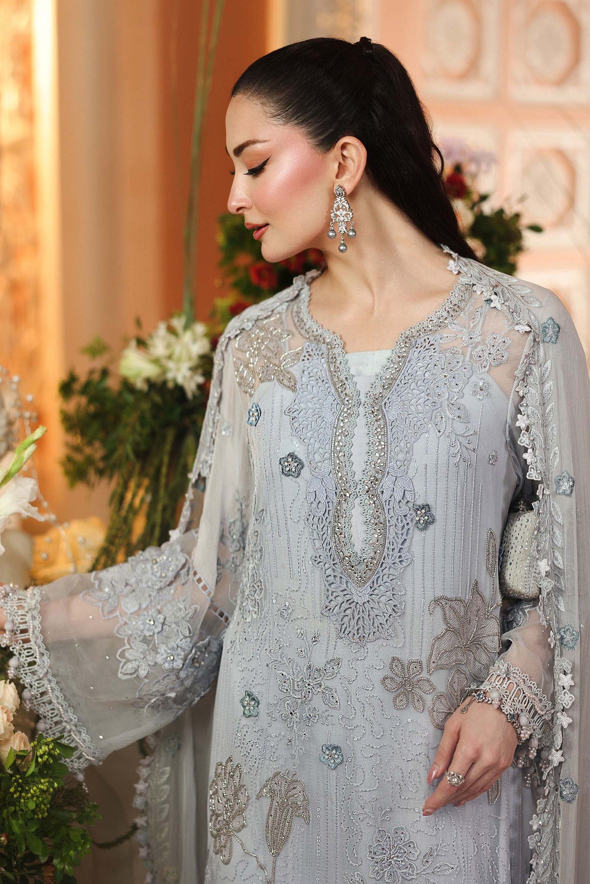 3 Piece Embroidered Chiffon Suit by Maria.B