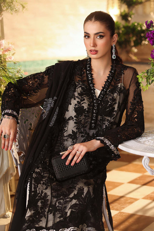 3 Piece Unstitched Embroidered Chiffon Suit by Maria.B