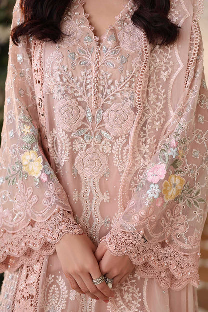 3 Piece Unstitched Embroidered Chiffon Suit