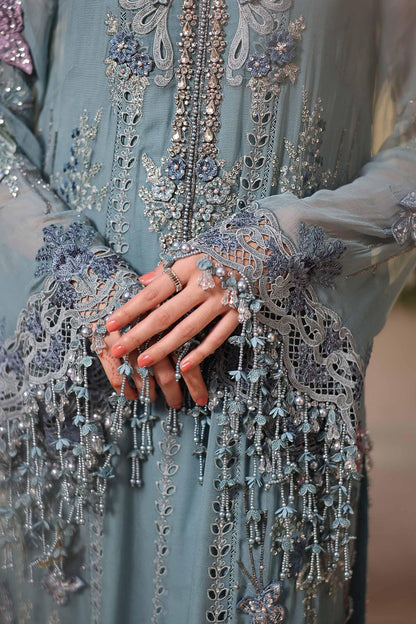 3 Piece Unstitched Embroidered Chiffon Suit