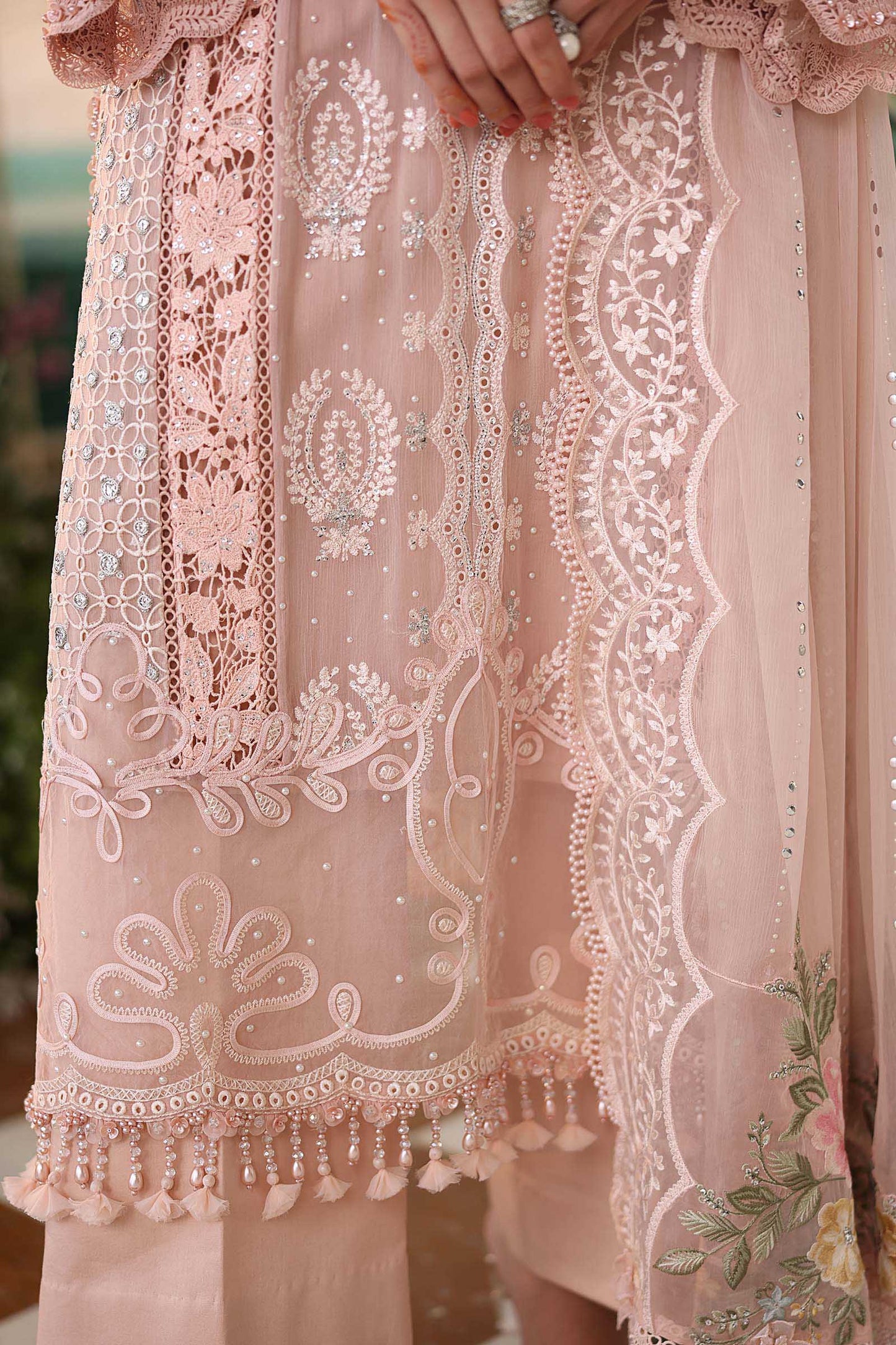 3 Piece Unstitched Embroidered Chiffon Suit