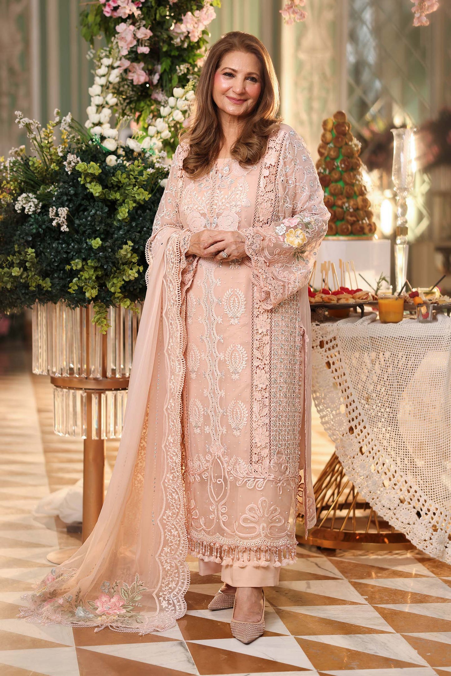 3 Piece Unstitched Embroidered Chiffon Suit