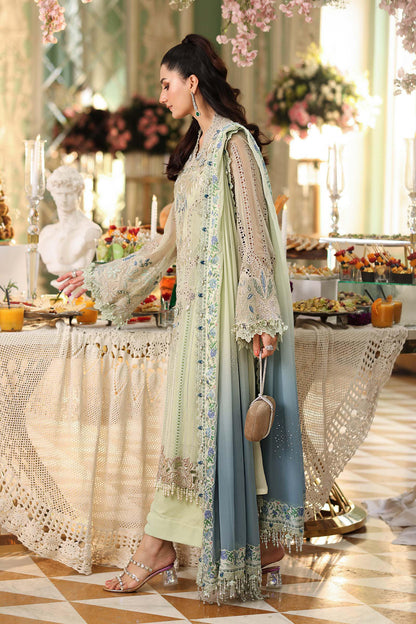 3 Piece Unstitched Embroidered Chiffon Suit