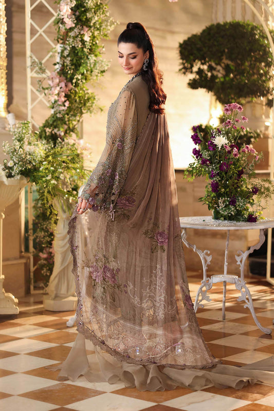 3 Piece Unstitched Embroidered Chiffon Suit by Maria.B