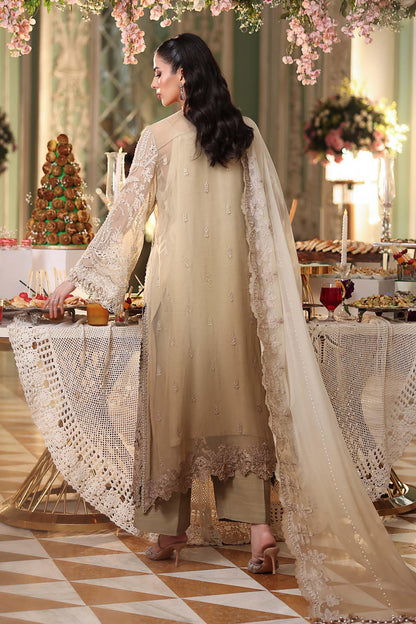 3 Piece Unstitched Embroidered Chiffon Suit