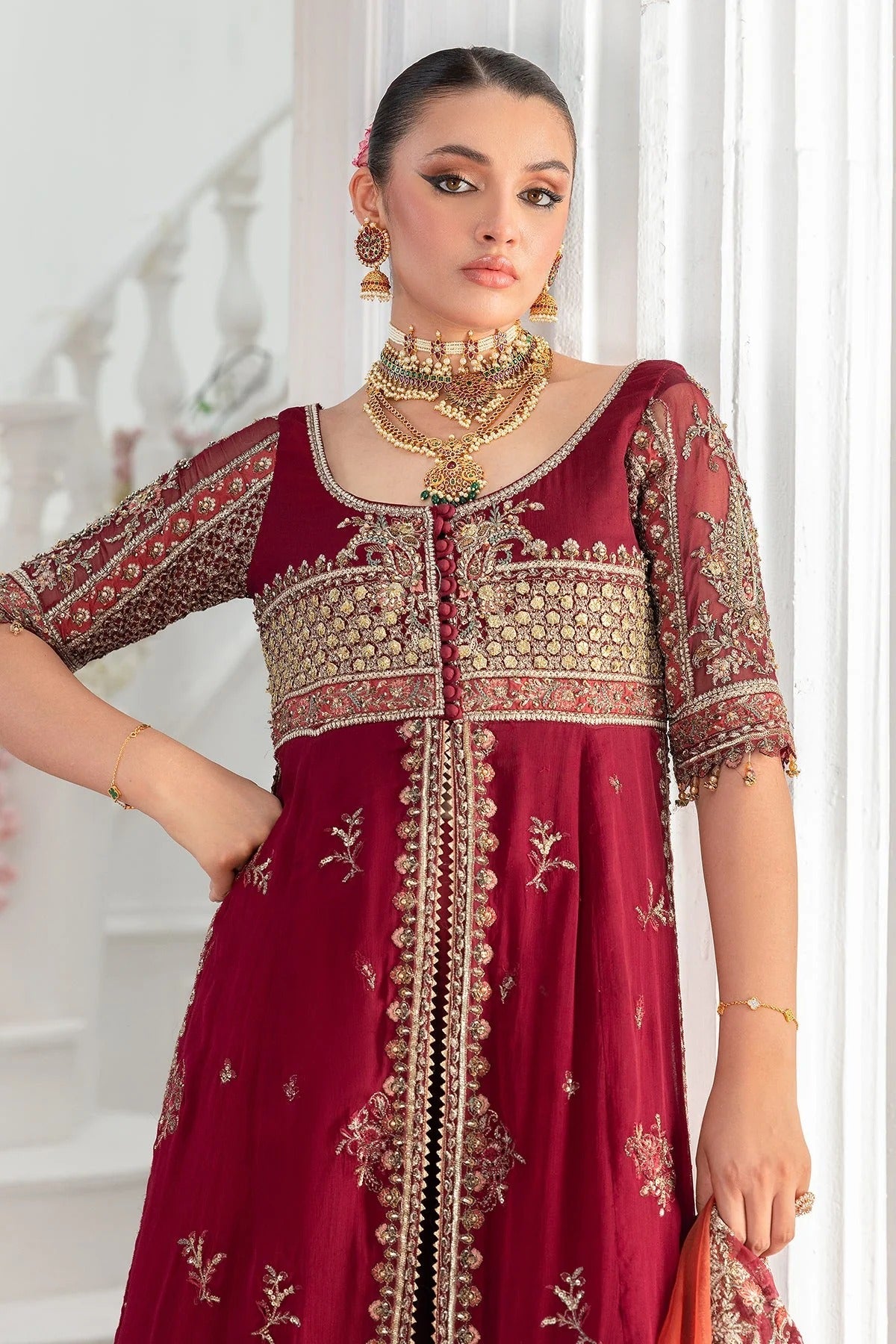 Charizma Diamond Dust Embroidered Luxury Chiffon Unstitched 3Pc Suit DD5-03
